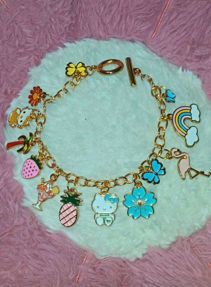 Summer Kitty Charm Bracelet
