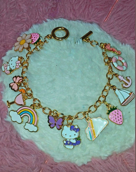 Summer Kitty Charm Bracelet